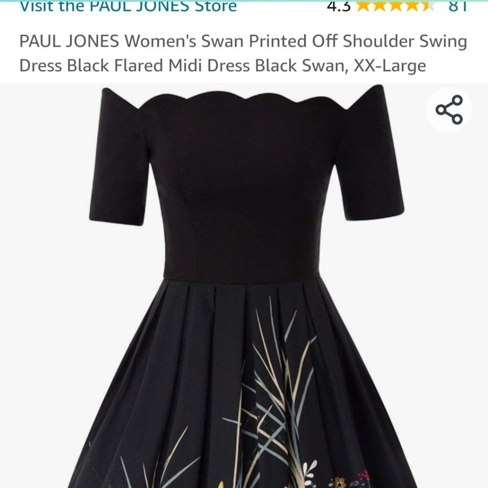 Black off shoulder dress - Picture 3 of 4